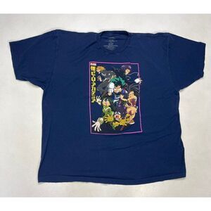My Hero Academia Graphic Anime T-shirt Men Adult 3XL Blue Short Sleeve